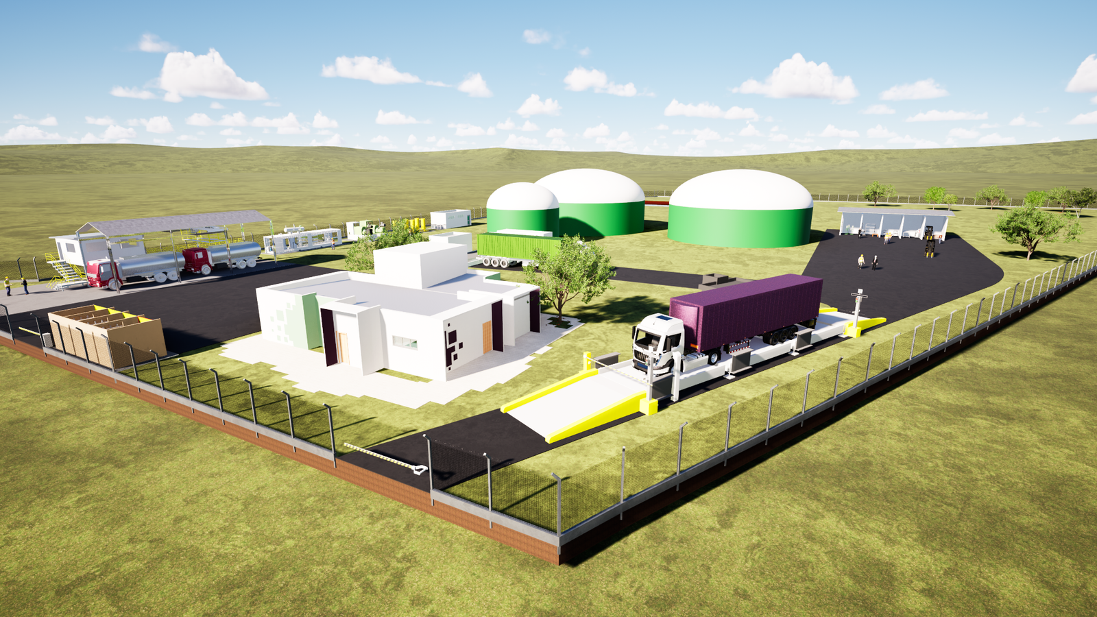 Visão geral da planta da usina